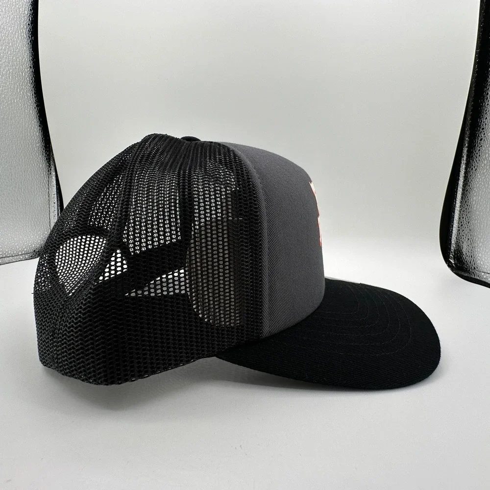Fox Racing Racewear Mesh Trucker Snapback Hat Grey Black Adjustable Mesh Cap NEW